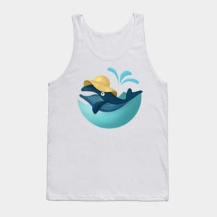 Whale in Summer Hat Tank Top